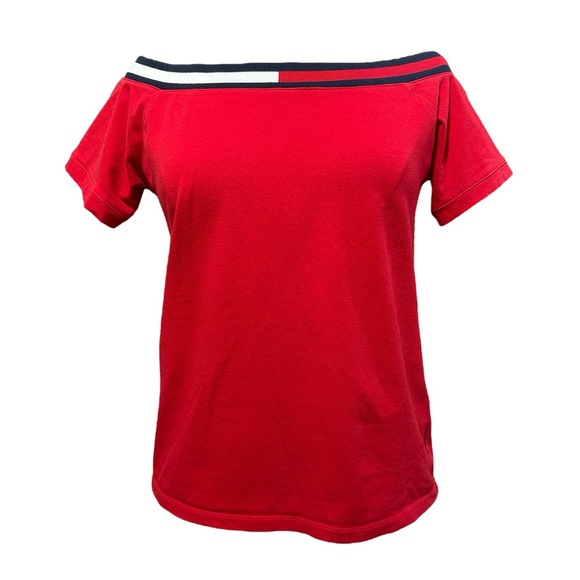 Tommy Hilfiger Tops - Tommy Hilfiger Red Black Relaxed Short Sleeve Tee